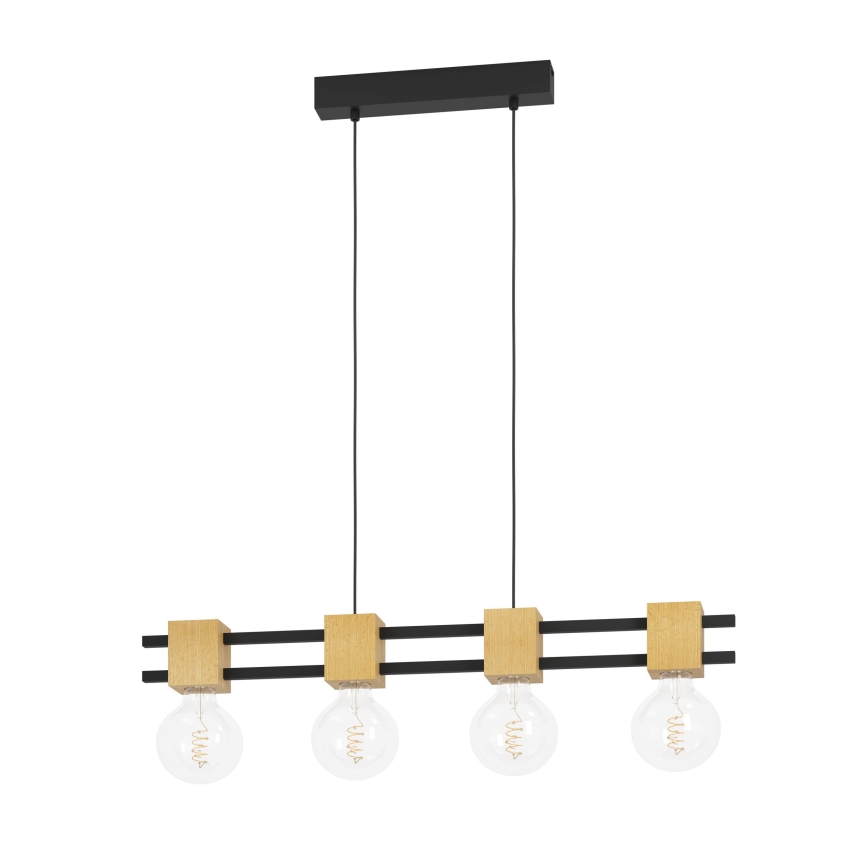 Eglo - Pendel 4xE27/40W/230V sort/brun