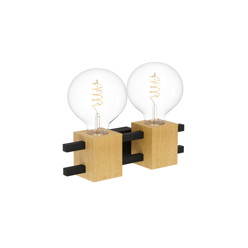 Eglo - Væglampe 2xE27/40W/230V sort/brun