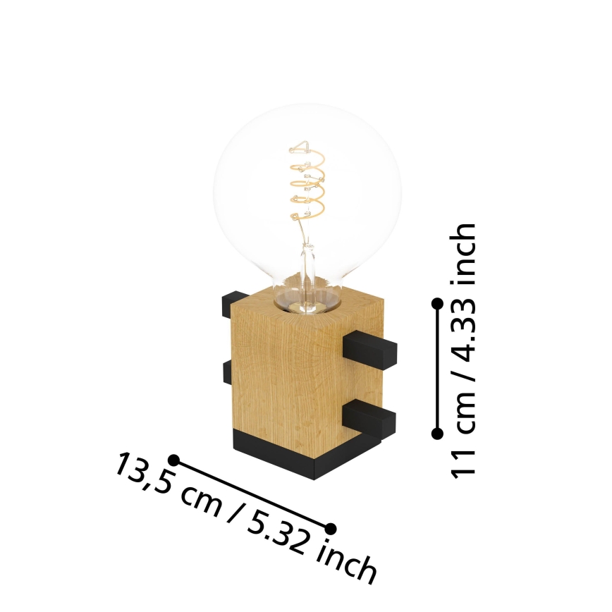 Eglo - Bordlampe 1xE27/40W/230V sort/brun