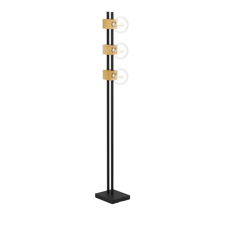 Eglo - Gulvlampe 3xE27/40W/230V sort/brun