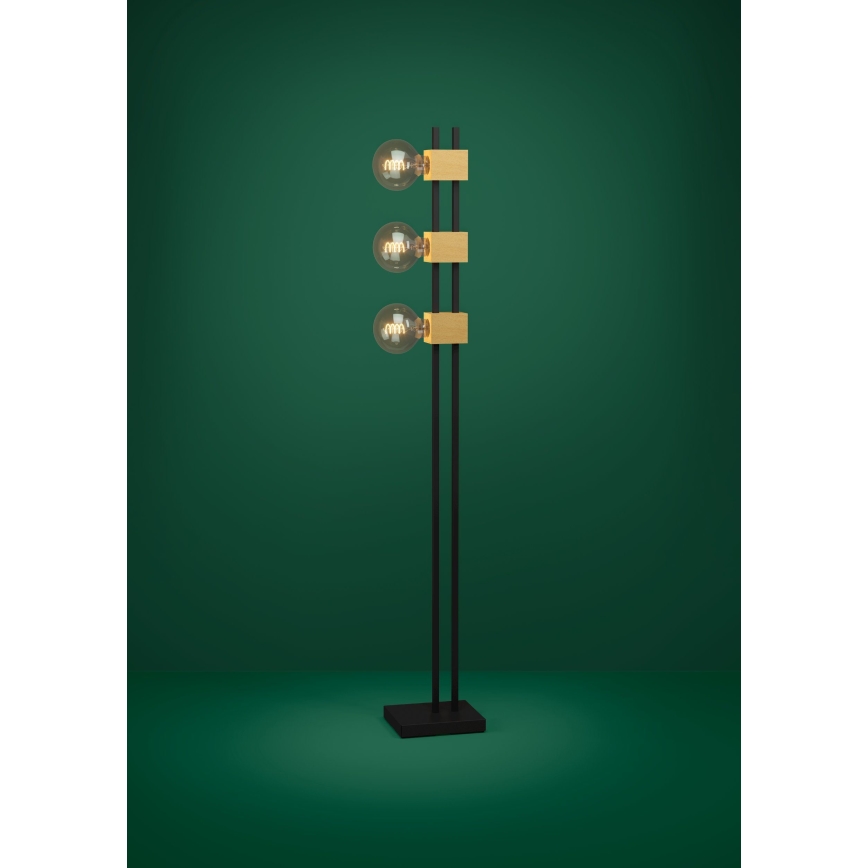 Eglo - Gulvlampe 3xE27/40W/230V sort/brun