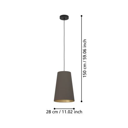 Eglo - Pendel 1xE27/40W/230V brun