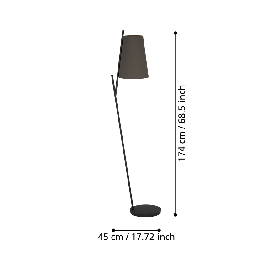 Eglo - Gulvlampe 1xE27/40W/230V brun