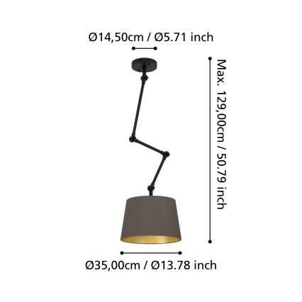 Eglo - Pendellampe 1xE27/40W/230V brun
