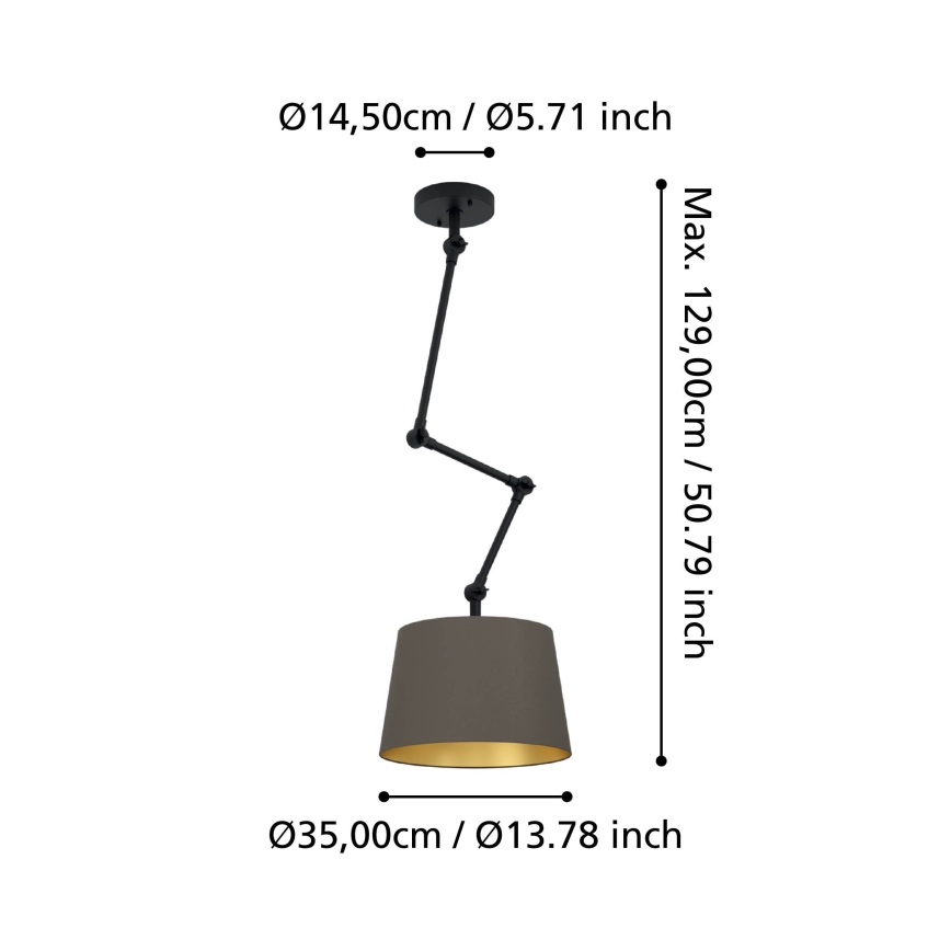 Eglo - Pendellampe 1xE27/40W/230V brun