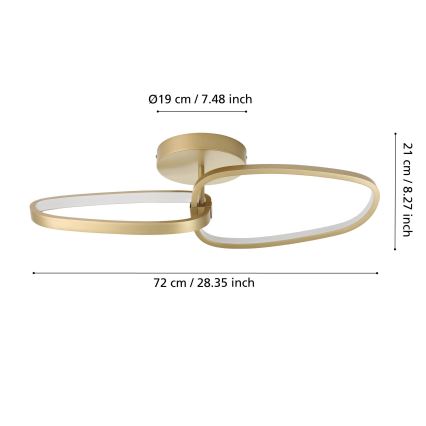 Eglo - LED loftlampe dæmpbar LED/25W/230V 3000K guldfarvet