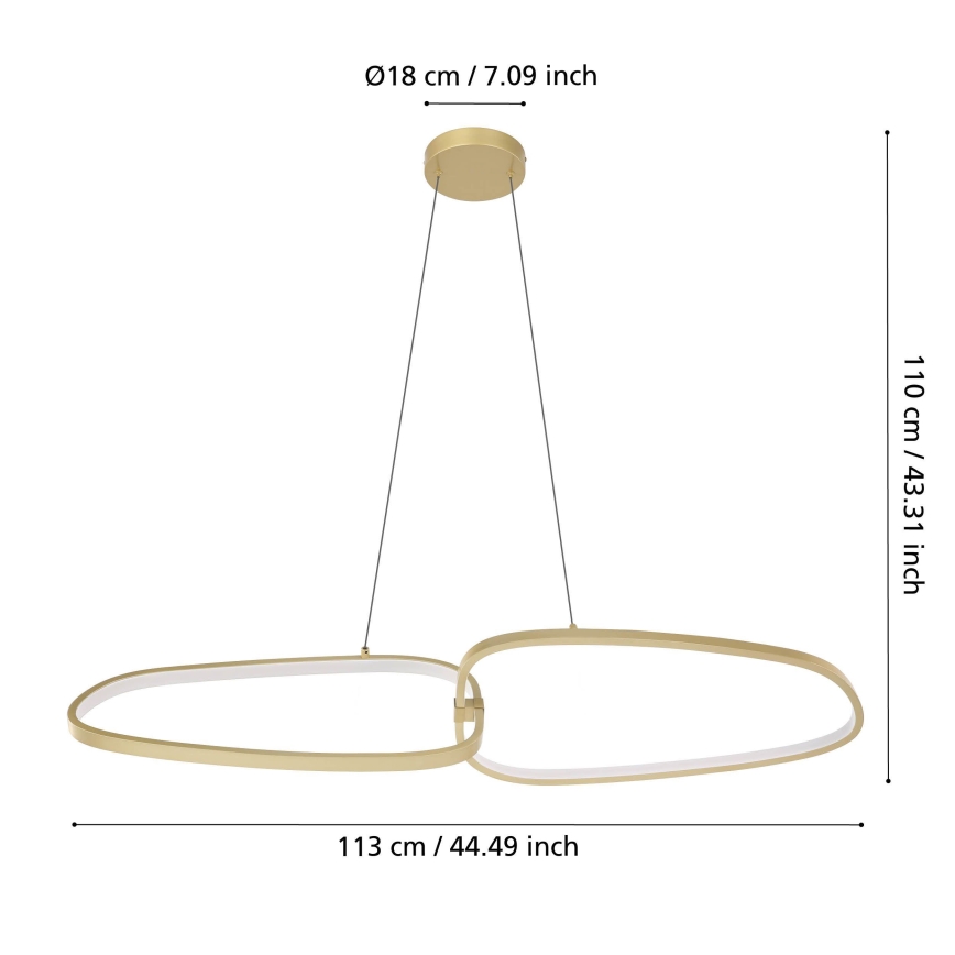 Eglo - LED pendel dæmpbar LED/37,5W/230V 3000K guldfarvet