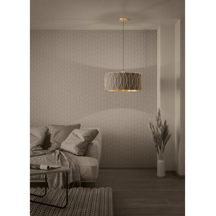Eglo - Pendel 1xE27/40W/230V guldfarvet/brun