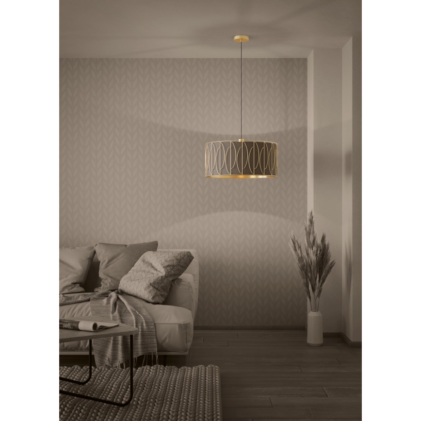 Eglo - Pendel 1xE27/40W/230V guldfarvet/brun