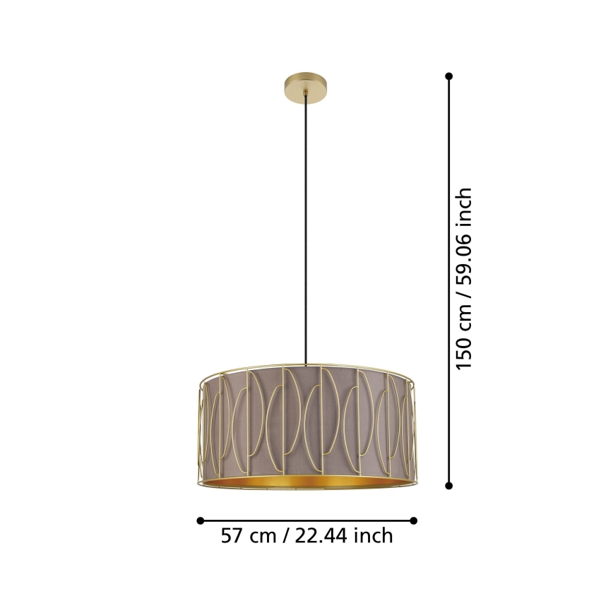 Eglo - Pendel 1xE27/40W/230V guldfarvet/brun