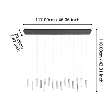 Eglo - LED pendel dæmpbar 8xLED/4,2W/230V 3000K transparent