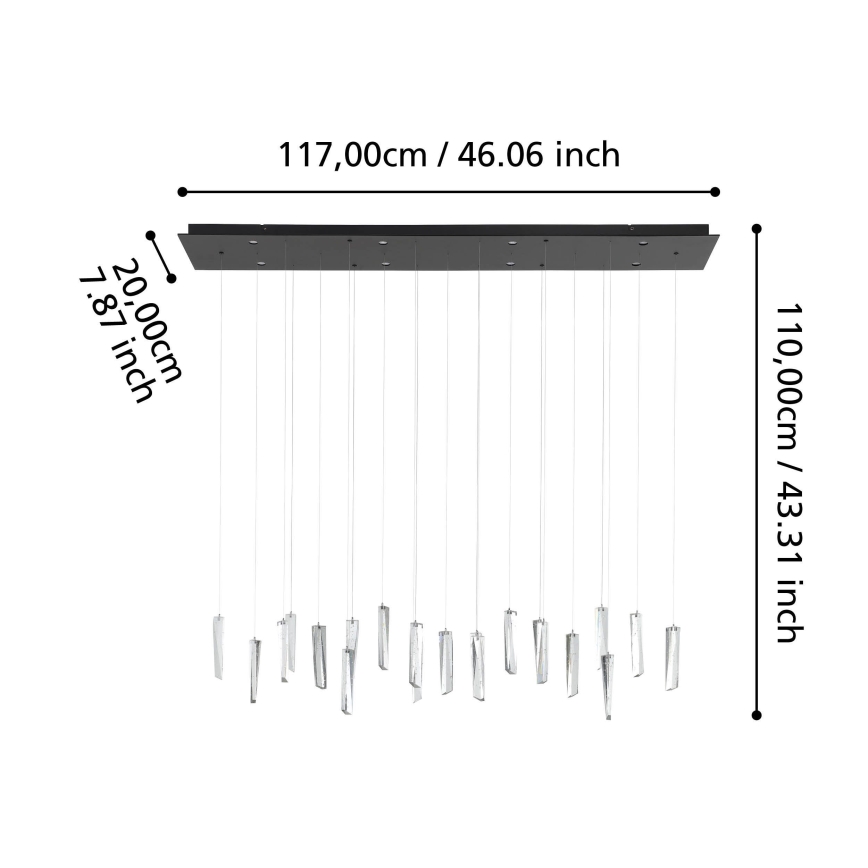 Eglo - LED pendel dæmpbar 8xLED/4,2W/230V 3000K transparent