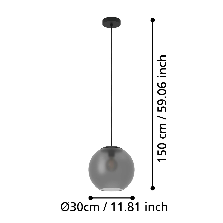 Eglo - Pendel 1xE27/40W/230V røget