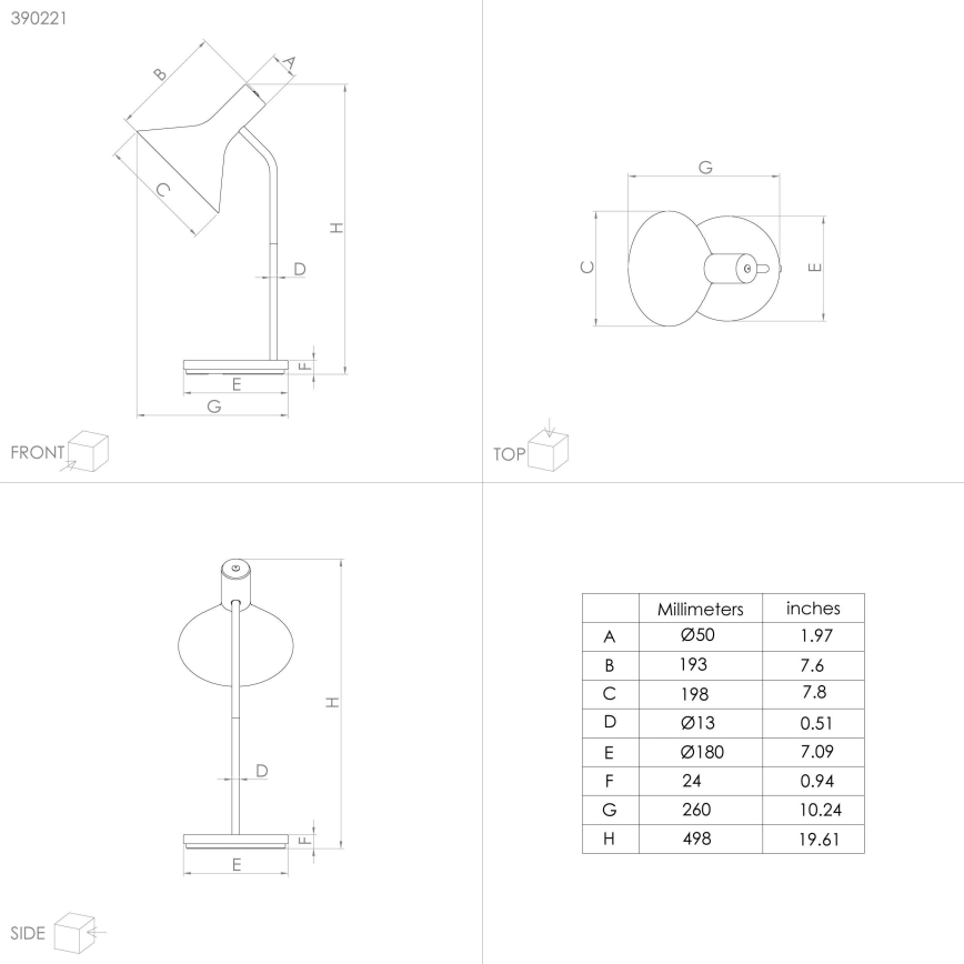 Eglo - Bordlampe 1xE27/28W/230V sort
