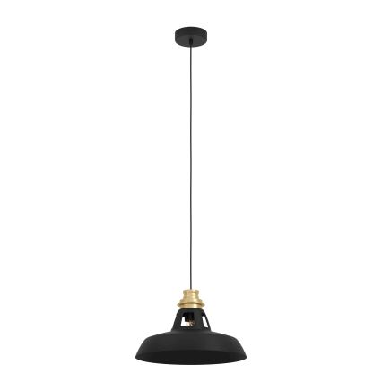 Eglo - Pendel 1xE27/40W/230V sort/guldfarvet