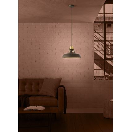 Eglo - Pendel 1xE27/40W/230V sort/guldfarvet