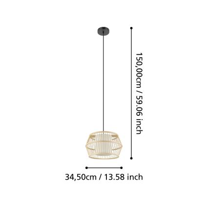 Eglo - Pendel 1xE27/40W/230V bambus