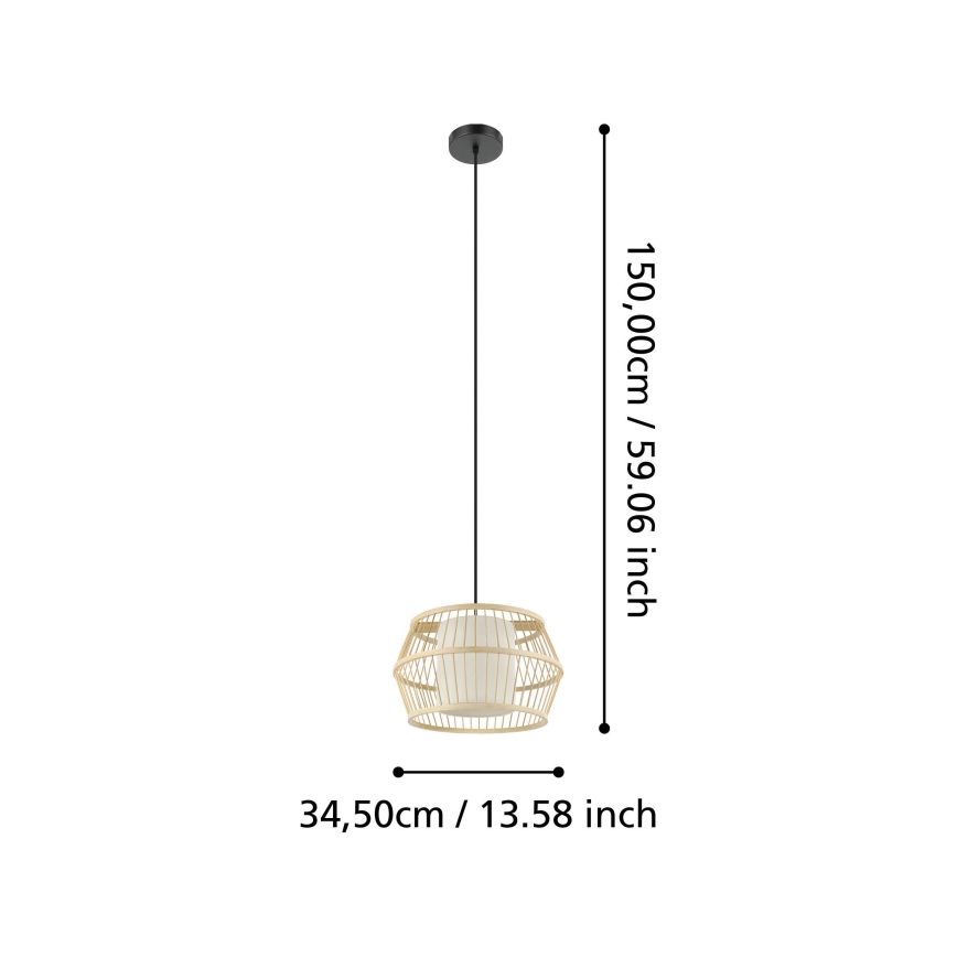 Eglo - Pendel 1xE27/40W/230V bambus