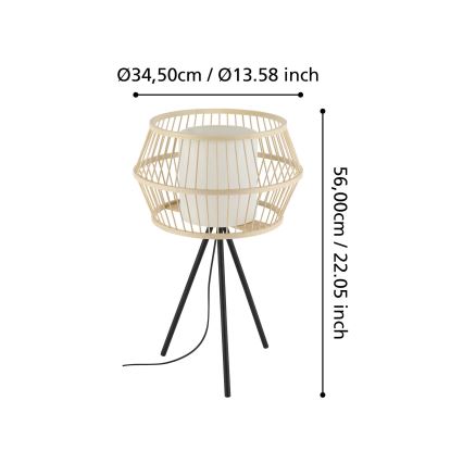 Eglo - Bordlampe 1xE27/40W/230V bambus