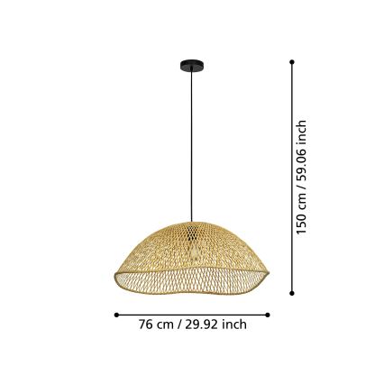 Eglo - Pendel 1xE27/40W/230V diameter 72 cm bambus