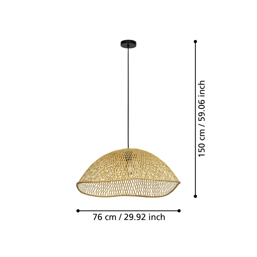 Eglo - Pendel 1xE27/40W/230V diameter 72 cm bambus