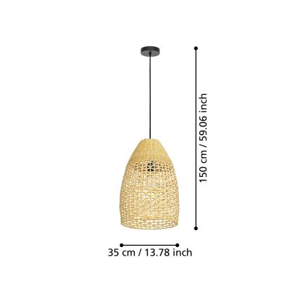 Eglo - Pendel 1xE27/40W/230V diameter 35 cm bambus