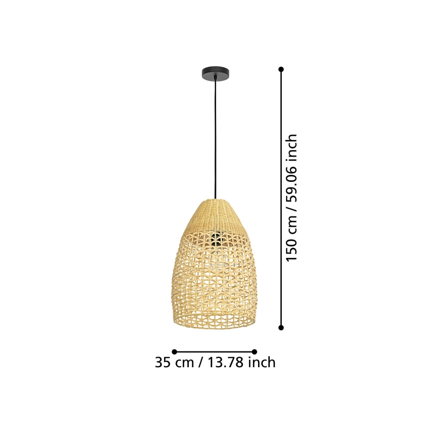 Eglo - Pendel 1xE27/40W/230V diameter 35 cm bambus