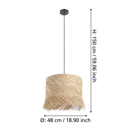 Eglo - Pendel 1xE27/40W/230V Rattan