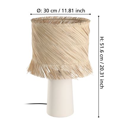 Eglo - Bordlampe 1xE27/40W/230V Rattan