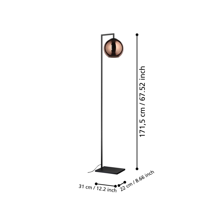 Eglo - Gulvlampe 1xE27/40W/230V kobber