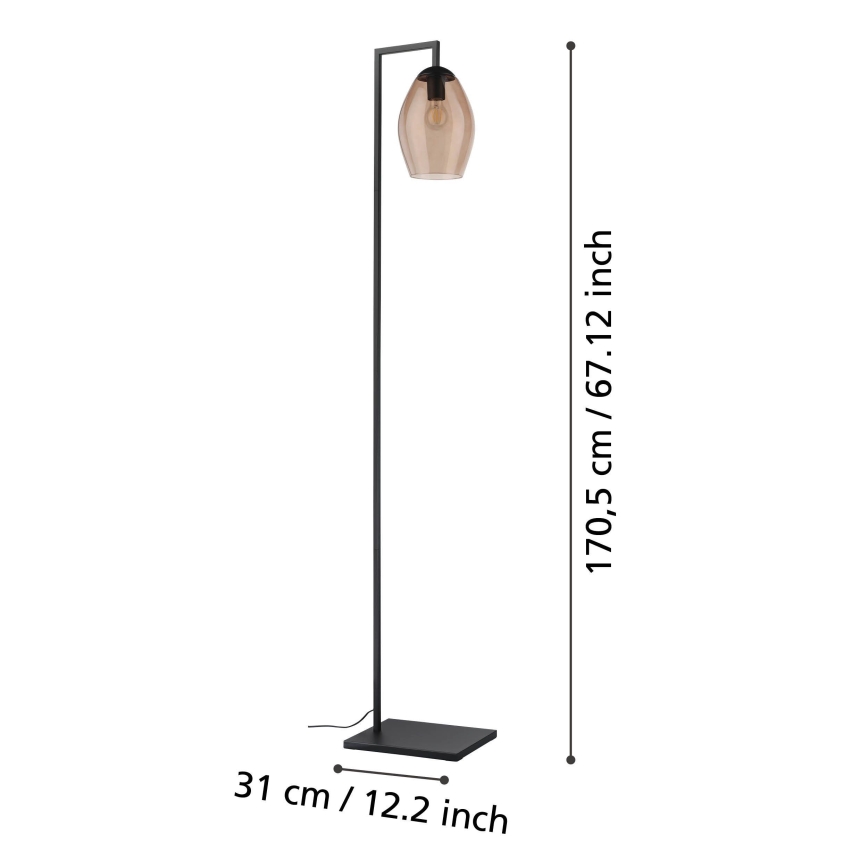 Eglo - Gulvlampe 1xE27/40W/230V brun
