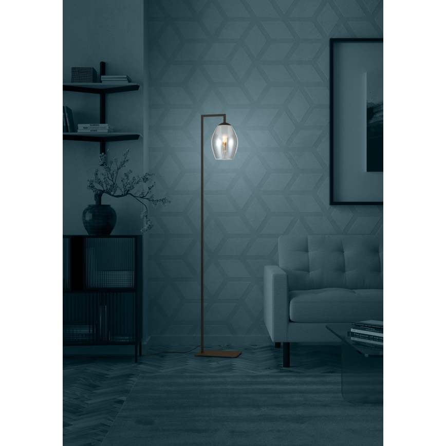 Eglo - Gulvlampe 1xE27/40W/230V røget
