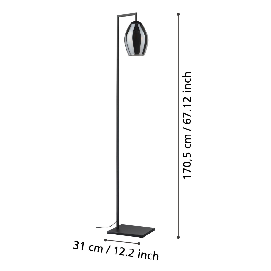 Eglo - Gulvlampe 1xE27/40W/230V røget