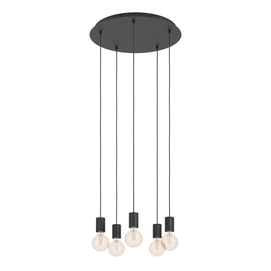 Eglo - Pendel 5xE27/40W/230V sort