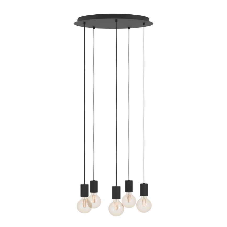 Eglo - Pendel 5xE27/40W/230V sort