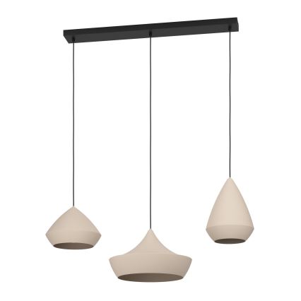 Eglo - Pendel 3xE27/28W/230V beige
