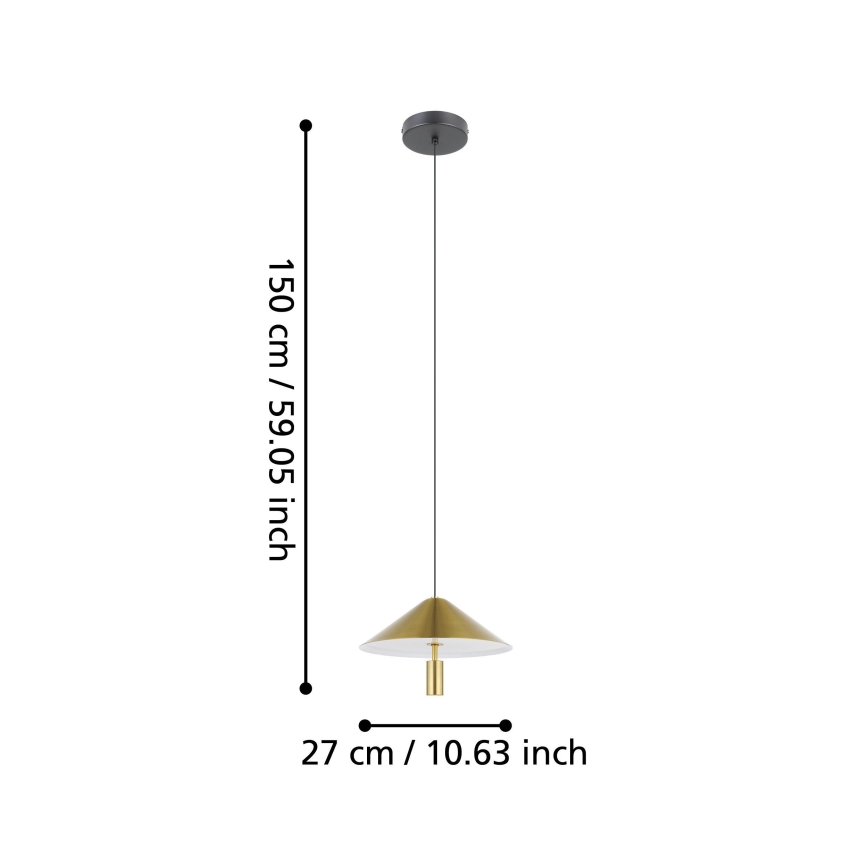 Eglo - LED pendel LED/12W/230V 3000K guldfarvet