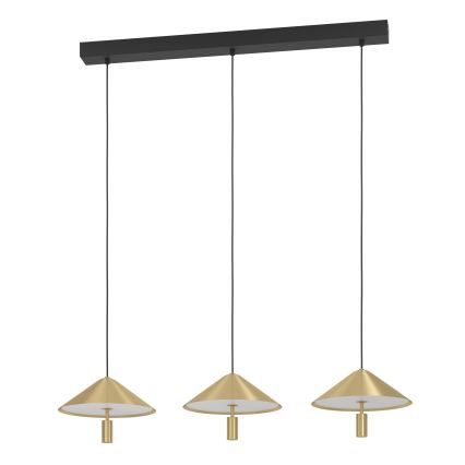 Eglo - LED pendel dæmpbar 3xLED/12W/230V 3000K guldfarvet