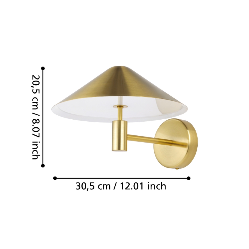 Eglo - LED væglampe LED/12W/230V 3000K guldfarvet