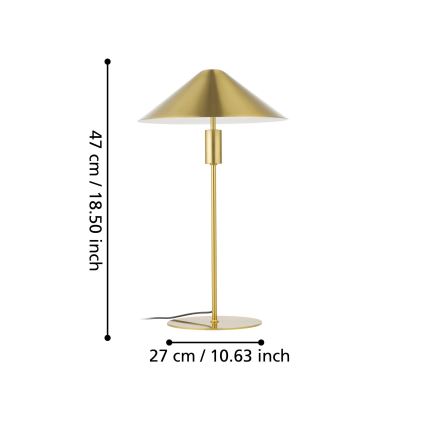 Eglo - LED bordlampe dæmpbar LED/12W/230V 3000K guldfarvet