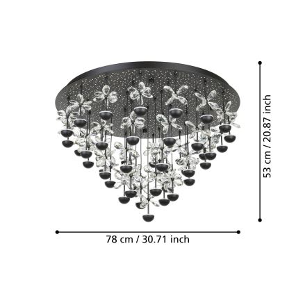 Eglo - LED loftlampe dæmpbar LED/77,4W/230V 3000K sort