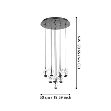 Eglo - LED pendel dæmpbar LED/27W/230V 3000K sort
