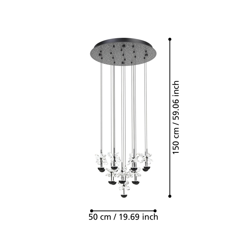 Eglo - LED pendel dæmpbar LED/27W/230V 3000K sort