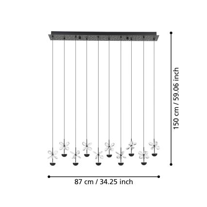Eglo - LED pendel dæmpbar LED/23W/230V 3000K sort