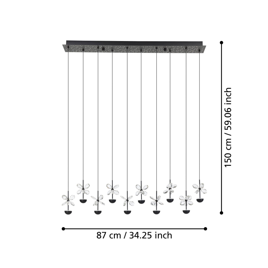 Eglo - LED pendel dæmpbar LED/23W/230V 3000K sort