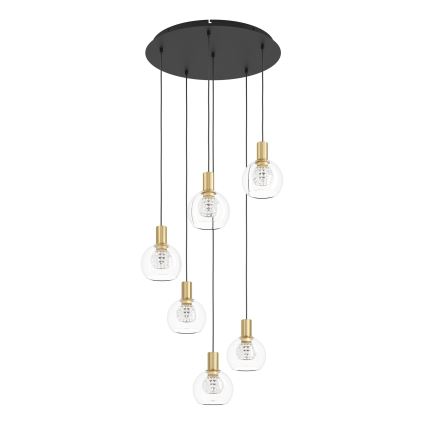 Eglo 390279 - LED pendel dæmpbar 6xLED/5,4W/230V 3000K diameter 54 cm guldfarvet