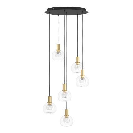 Eglo 390279 - LED pendel dæmpbar 6xLED/5,4W/230V 3000K diameter 54 cm guldfarvet