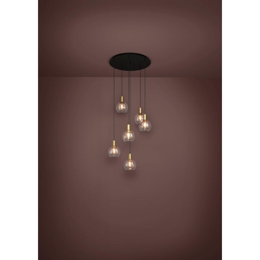 Eglo 390279 - LED pendel dæmpbar 6xLED/5,4W/230V 3000K diameter 54 cm guldfarvet