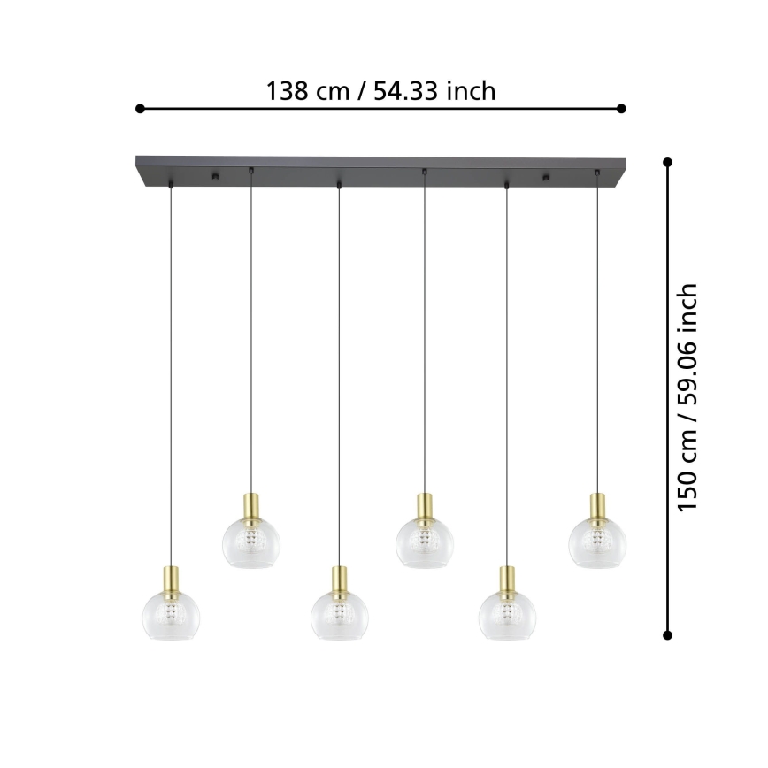 Eglo - LED pendel dæmpbar 6xLED/5,4W/230V 3000K guldfarvet
