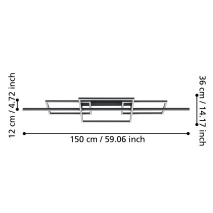 Eglo - LED loftlampe dæmpbar LED/34,5W/230V 3000K sort